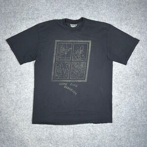 Tintin T Shirt Mens XL Black Bang Bing Badaboum Graphic Made in France Vintage